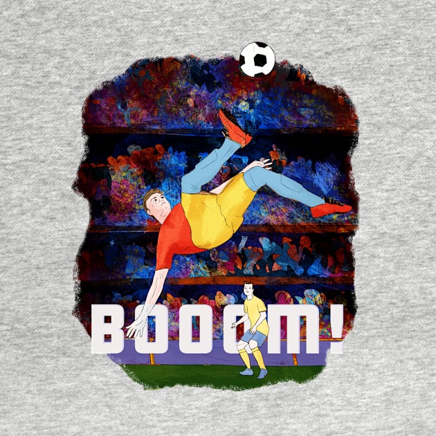 Booom- man kicking soccer ball by SW10 - Soccer Art